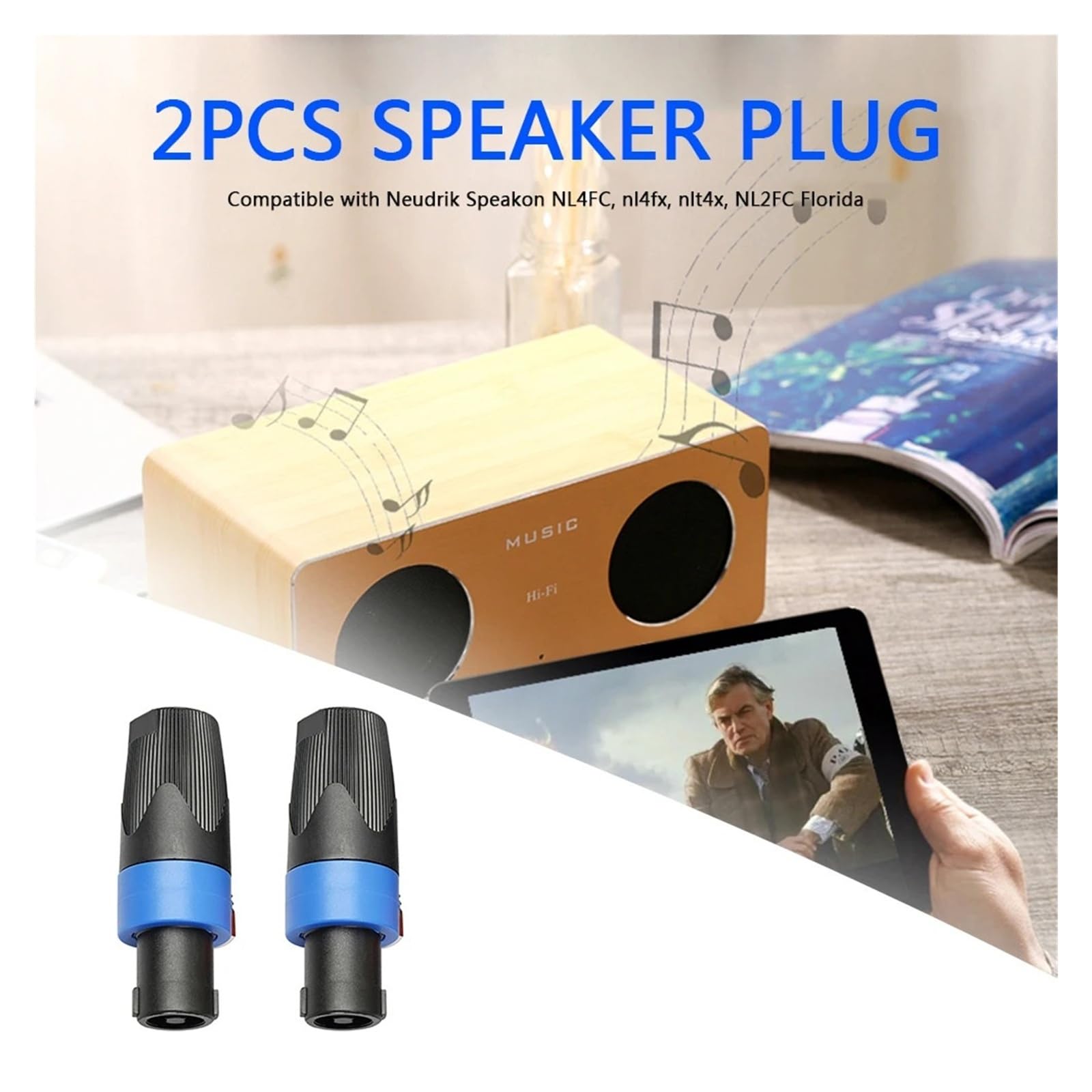 2/10 szt. 4 bieguny Speakon męski Speaker Plug Connector Twist Lock High Current 30A do zewnętrznego słuchania muzyki Stage PA Amplifier NL4FC (8 szt.)