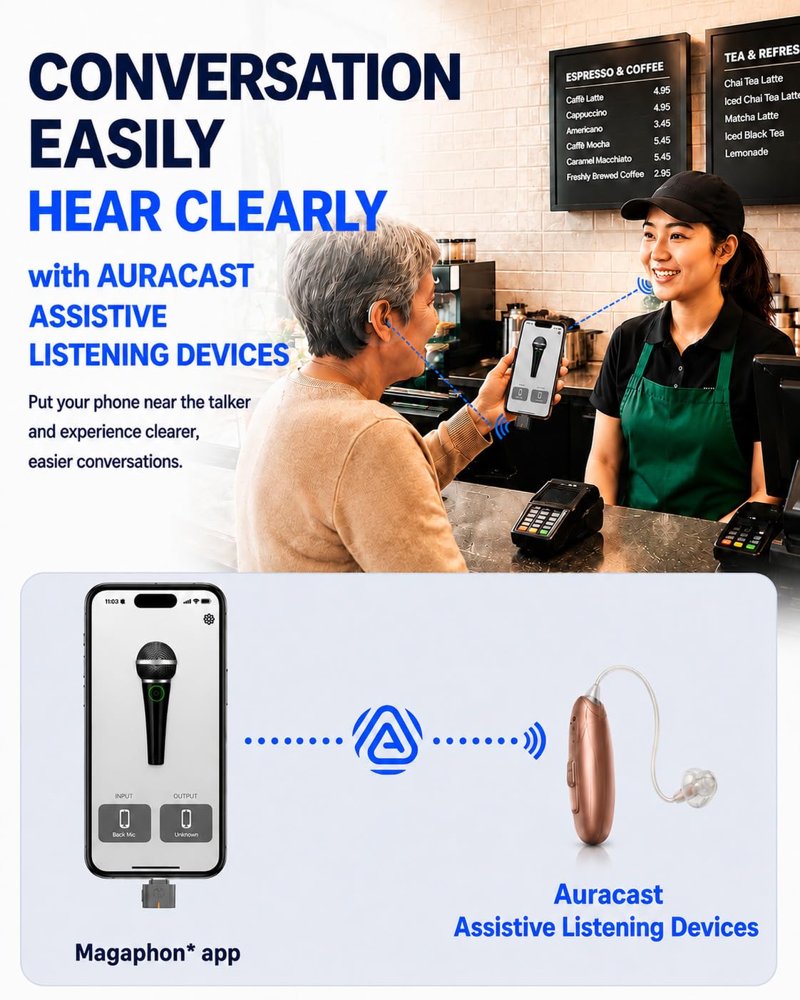 Avantree C82 Aura – Trasmettitore Audio Auracast con Modalità Privata e Pubblica, Trasmette a Più Dispositivi Auracast, Bluetooth 5.4 Qualcomm, Aggiornabile, Adattatore USB-C per PC, Mac e Telefoni