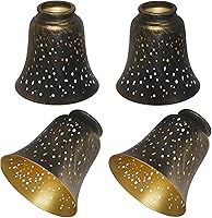 Vista 8 de Globos de repuesto para ventilador de techo, paquete de 4 globos de repuesto con patrón de crisantemo y adaptador de 1-5/8", ALUCSET de 4.5