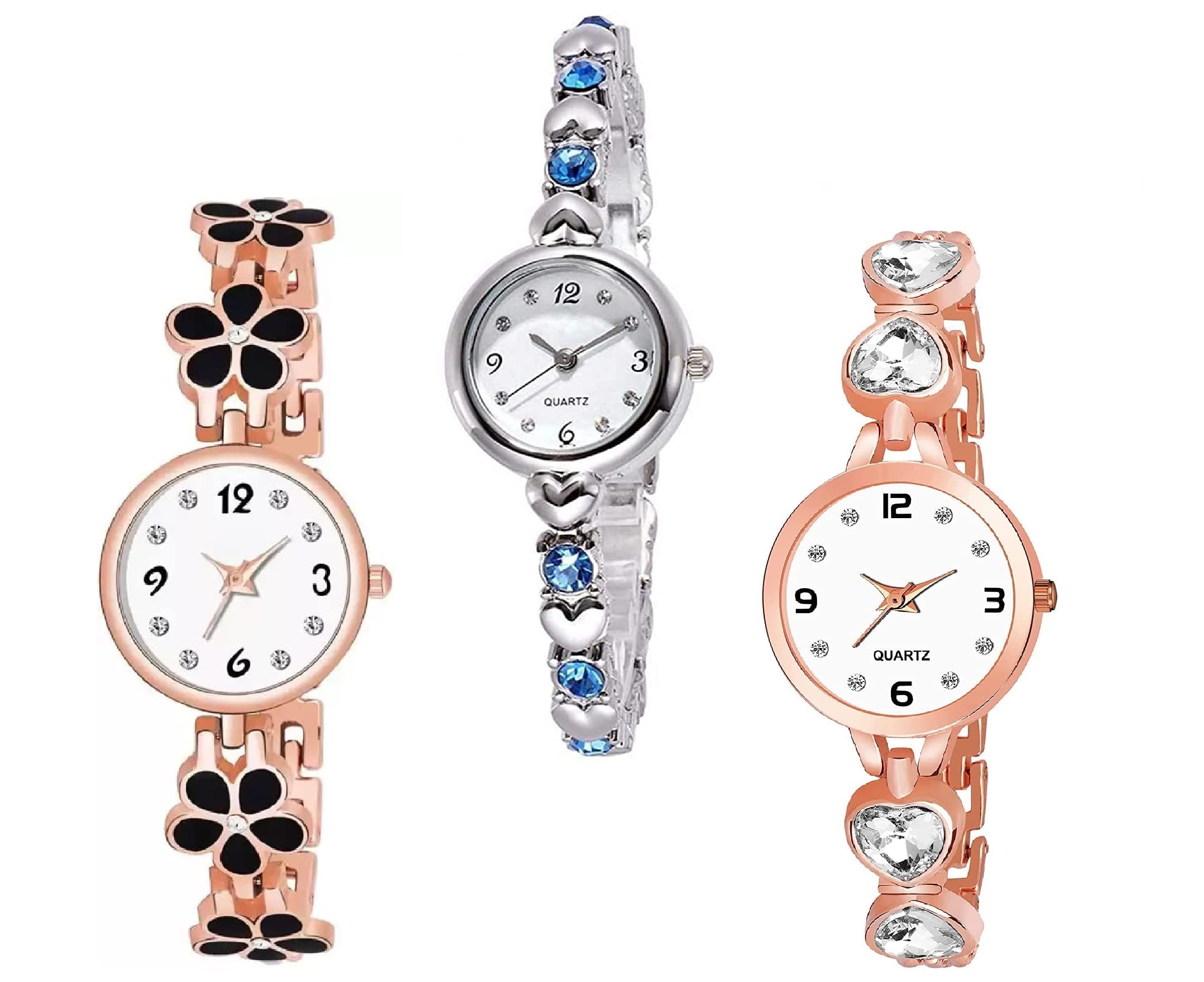 Xaliconi Analogue Casual White Dial, Multi-Coloured Strep Watch for Girls(Pack of 3) (B0BDVW1M4R) Amazon Price History, Amazon Price Tracker