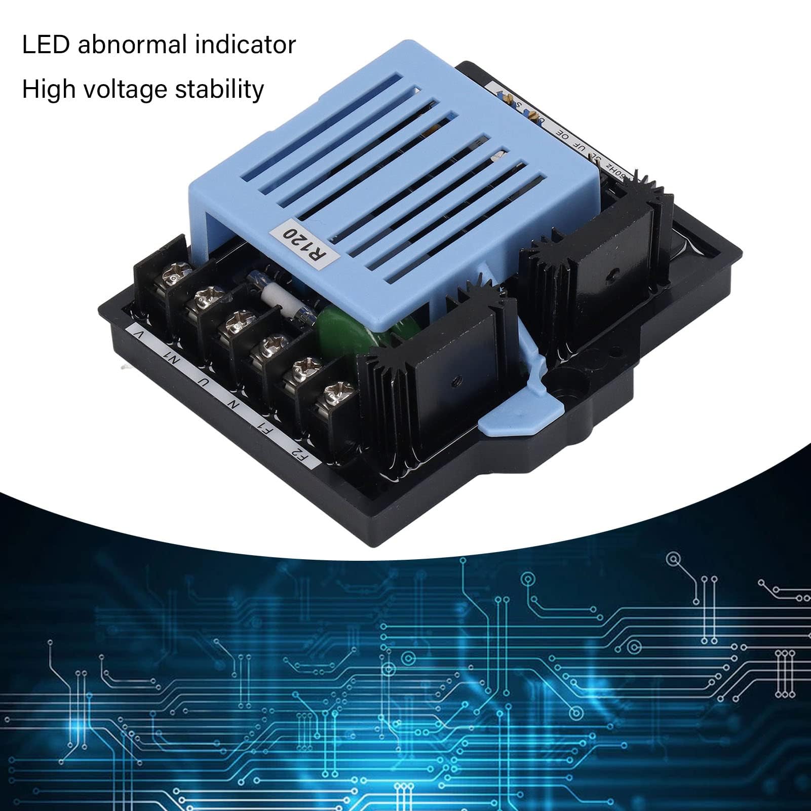 Regulador de Voltaje Automático R120 AVR Protección contra Sobretension para Generadores Entrada 277V RMS