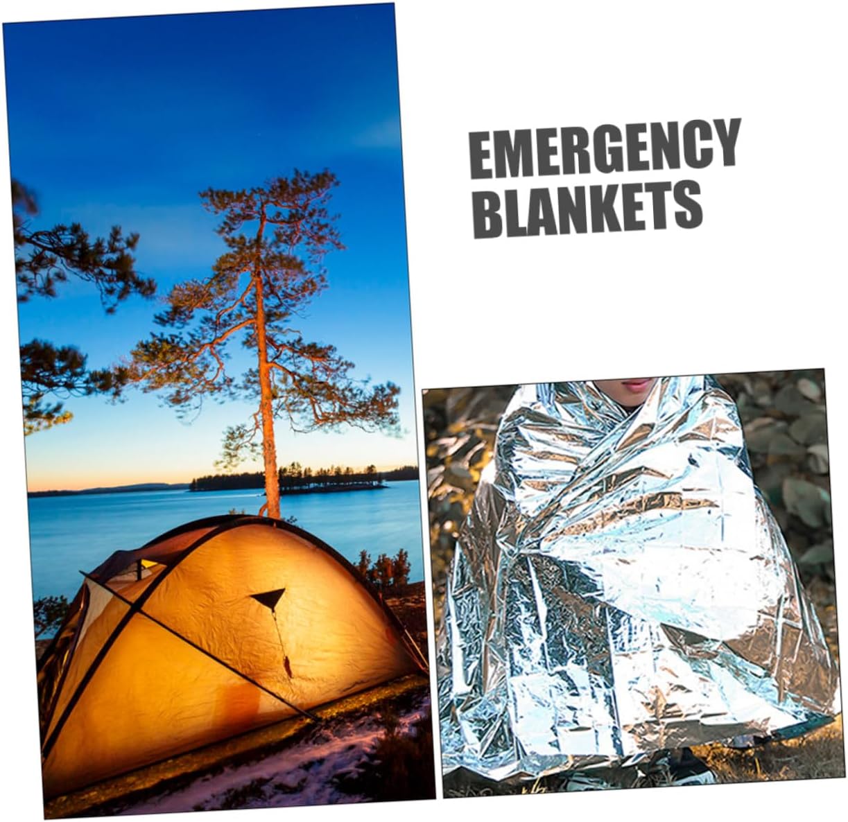 4pcs Emergency Thermal Blanket Set 130x210cm Lightweight Reflective Survival Camping Insulation Sheets for Hiking Outdoor First Aid