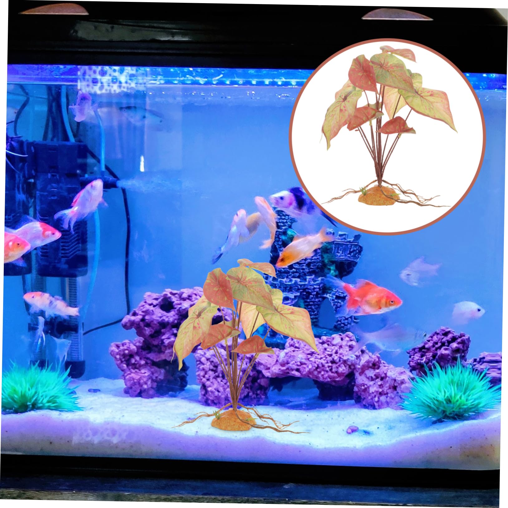 TOYANDONA 3 Piezas Conjunto de Plantas simuladas decoración Falso Plantas de Acuario Falsas Peces Decoraciones para acuarios y Altas Accesorios para peceras Decoraciones el plastico