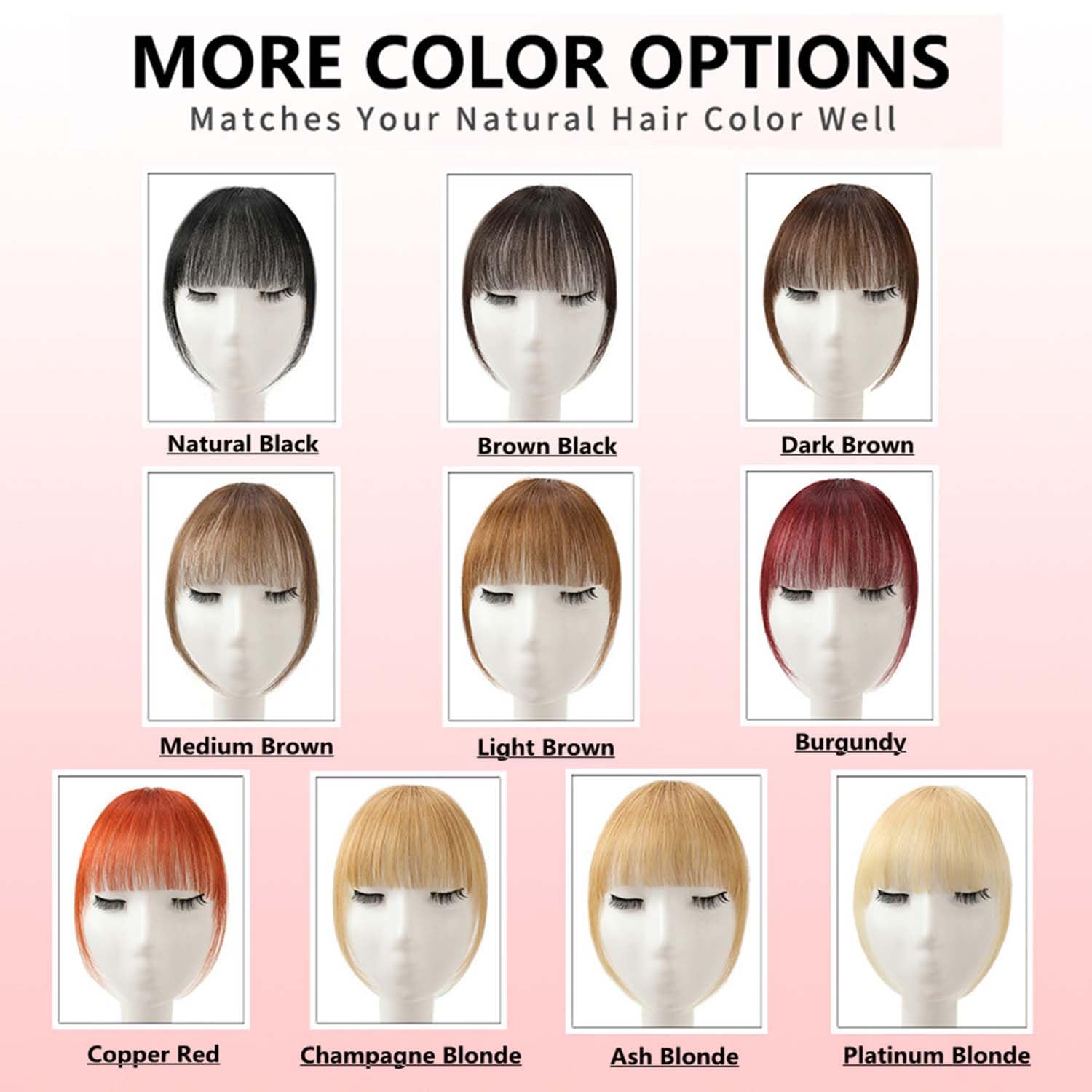 Clip in Bangs 100% Real Human Hair Extensions Clip on Dark Brown Fringe with Temples Hairpieces for Women Curved Bangs for Daily Wear - Image 3