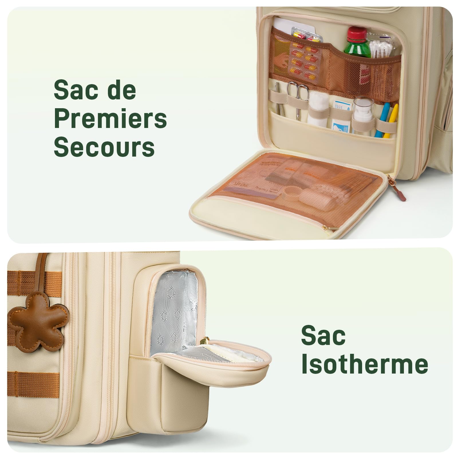 YOREPEK Sac a Dos Militaire 24L(40x30x20), 2 Sets Sac a Dos Tactique | Exbandiable Militaire Multifonctionnel Sacs de Voyage Cabine pour Ordinateur, Randonnée/Trekking/Camping Femme Homme, Kaki