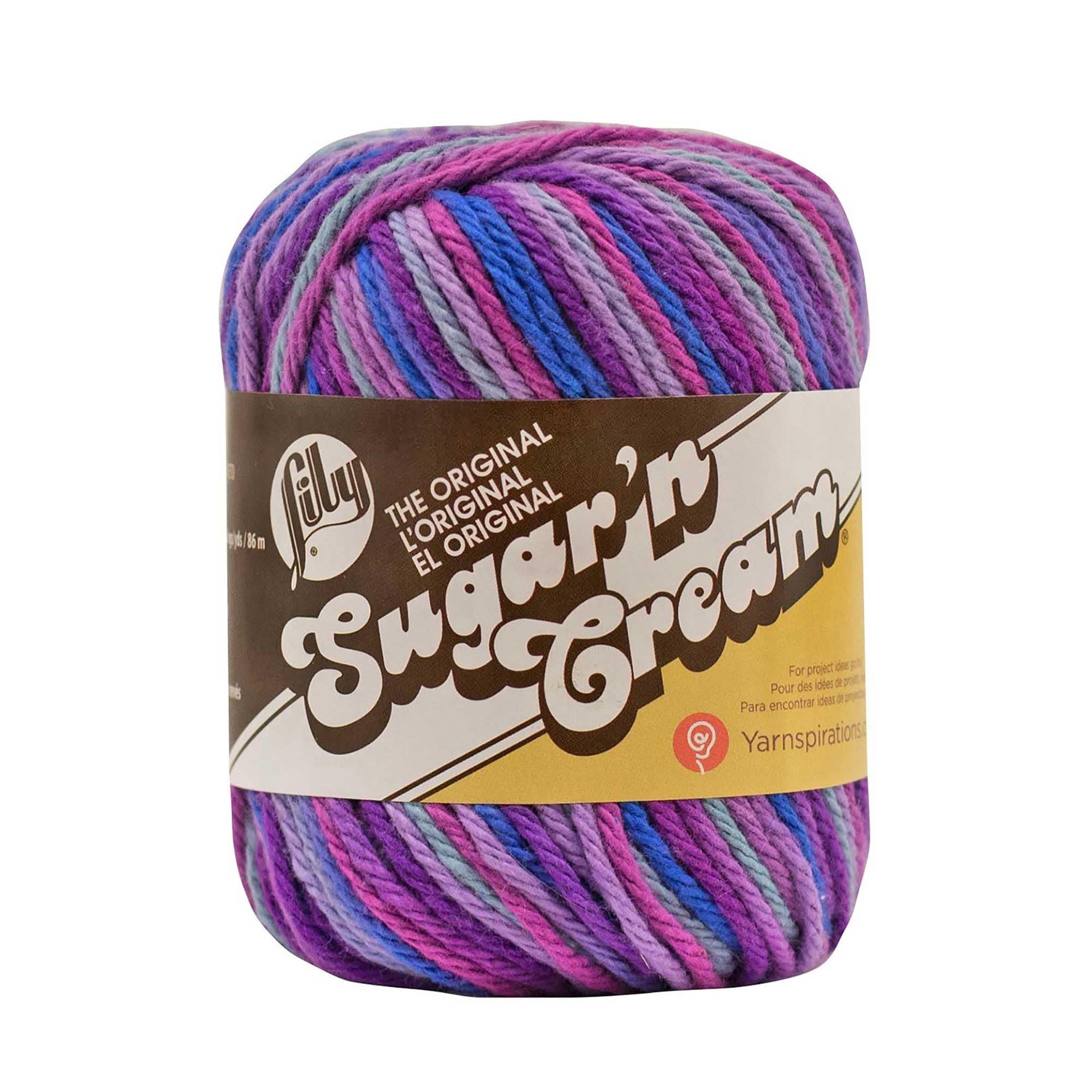 Sugar 'N Cream The Original Ombre Yarn, 2oz, Gauge 4 Medium, 100% Cotton, Jewels - Machine Wash & Dry
