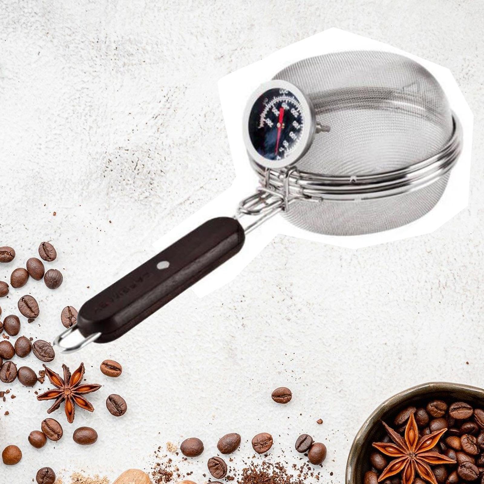 perfk Tostatrice per chicchi di caffè, torrefazione per chicchi di caffè, tostatrice per chicchi di caffè riutilizzabili in acciaio inossidabile per la casa