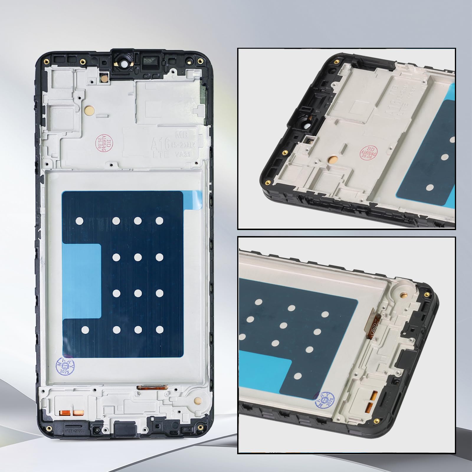 Dinow Schermo per Samsung Galaxy A16 4G SM-A165F, SM-A165M, Schermo di Ricambio per Samsung Galaxy A16 LCD Touch A165 Digitalizzatore con cornice (con strumento di riparazione)