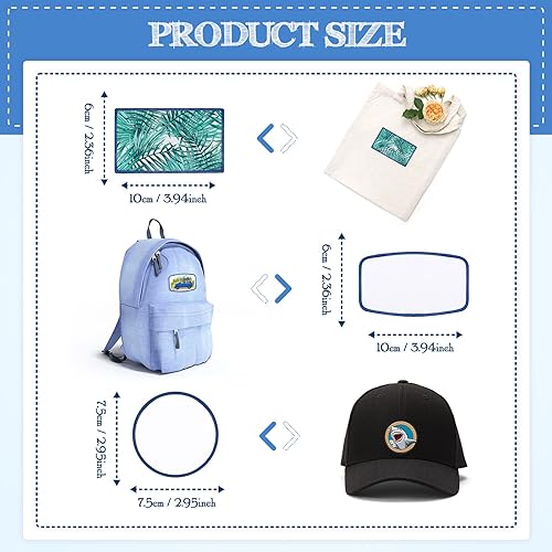 Miniatura 3 de 30 parches de sublimación de tela, parches en blanco para planchar de 3 formas, parches de reparación de sublimación en blanco para manualidades,