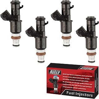 Set of 4 Fuel Injectors FJ484 16450-RAA-A01 Replacement Compatible with Acura RSX 2005-2006 Honda Accord 2003-2007 Element 2003-2011 CR-V 2005-2009 - Replaces 16450-RAD-L61