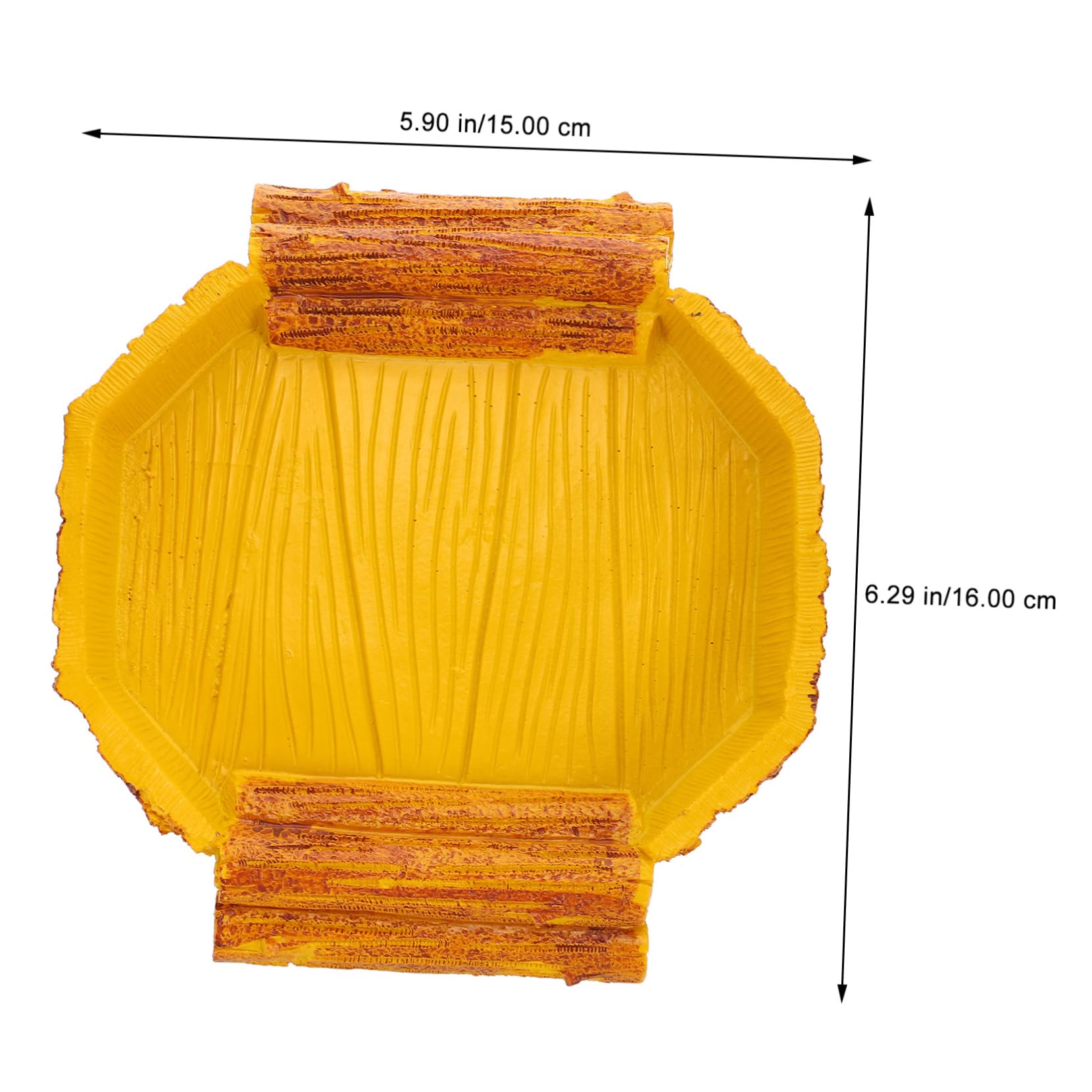 VICASKY Reptile Feeding Basin for Tortoises and Lizards Durable Resin Water Bowl and Food Dish for Tortoise Habitat Accessories and Reptiles Smooth Edges for Safety Yellow