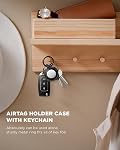 VULKIT Airtag Portefeuille avec porte-clés Hommes Pop up Carte de crédit Portefeuille avec Air Porte-étiquette Trifold ID Fenêtre RFID Blocage (noir)