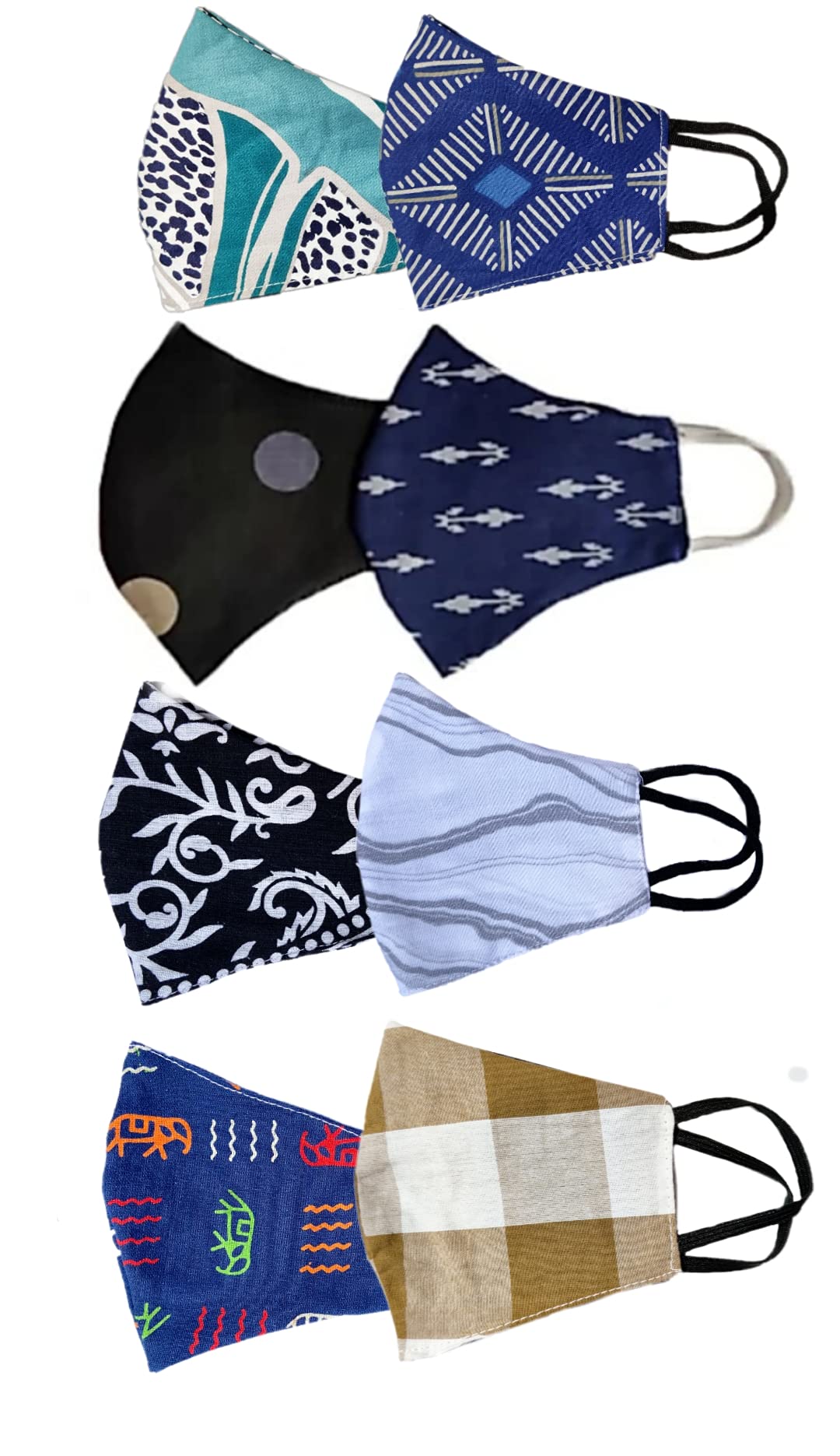 Aimpex 100% Cotton Reusable Mask Printed Cotton Reusable Mask Printed 2 Layer Face Mask/Anti-Pollution Mask/Safety Mask (Multicolor Assorted Prints Masks) Cloth Mask (8)