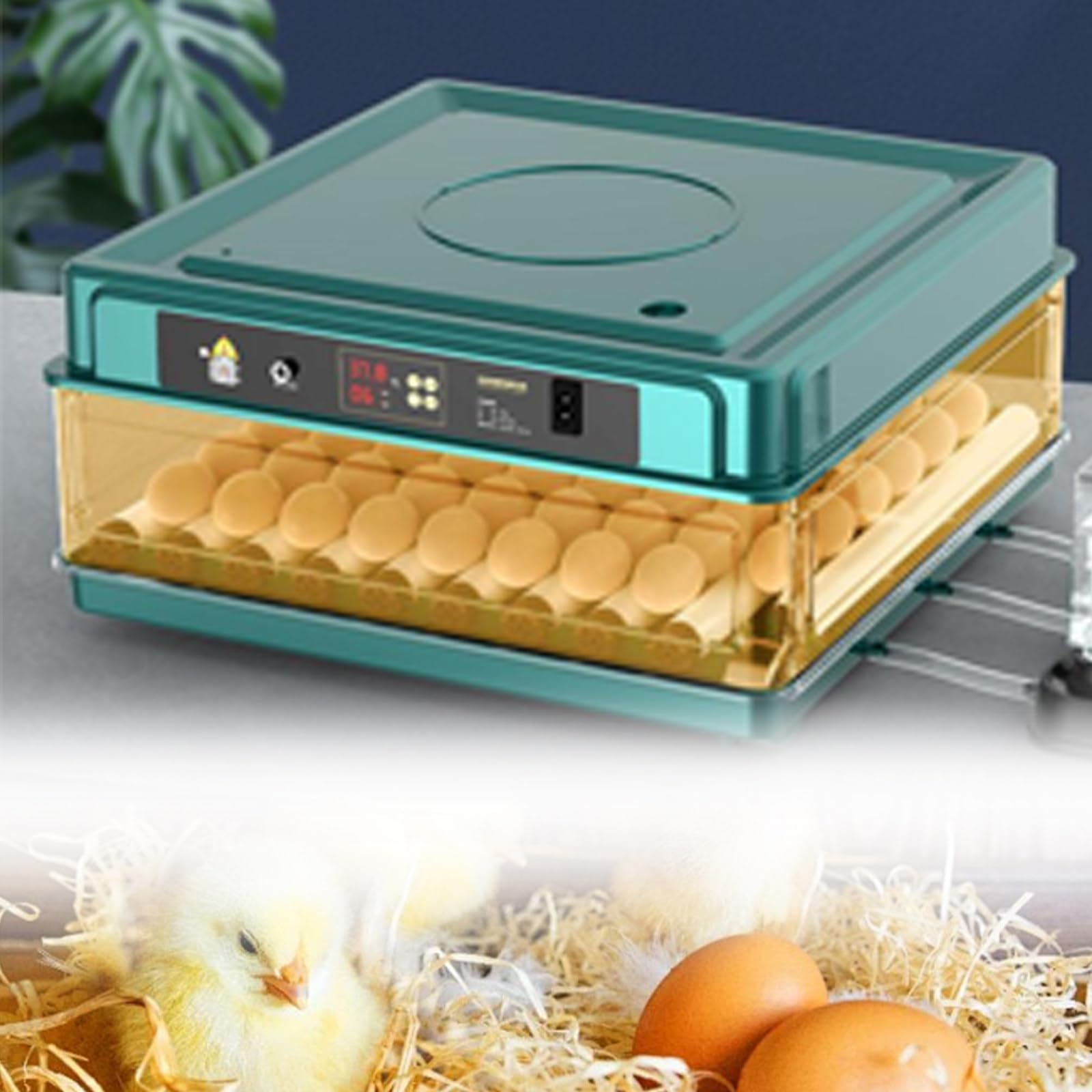 Incubatrice Digitale Automatica per Pollame, capacità 36 Uova, Illuminazione LED A Basso Consumo, Regolazione Precisa Temperatura E umidità, per Pollo Anatra Oca Piccione Quaglia