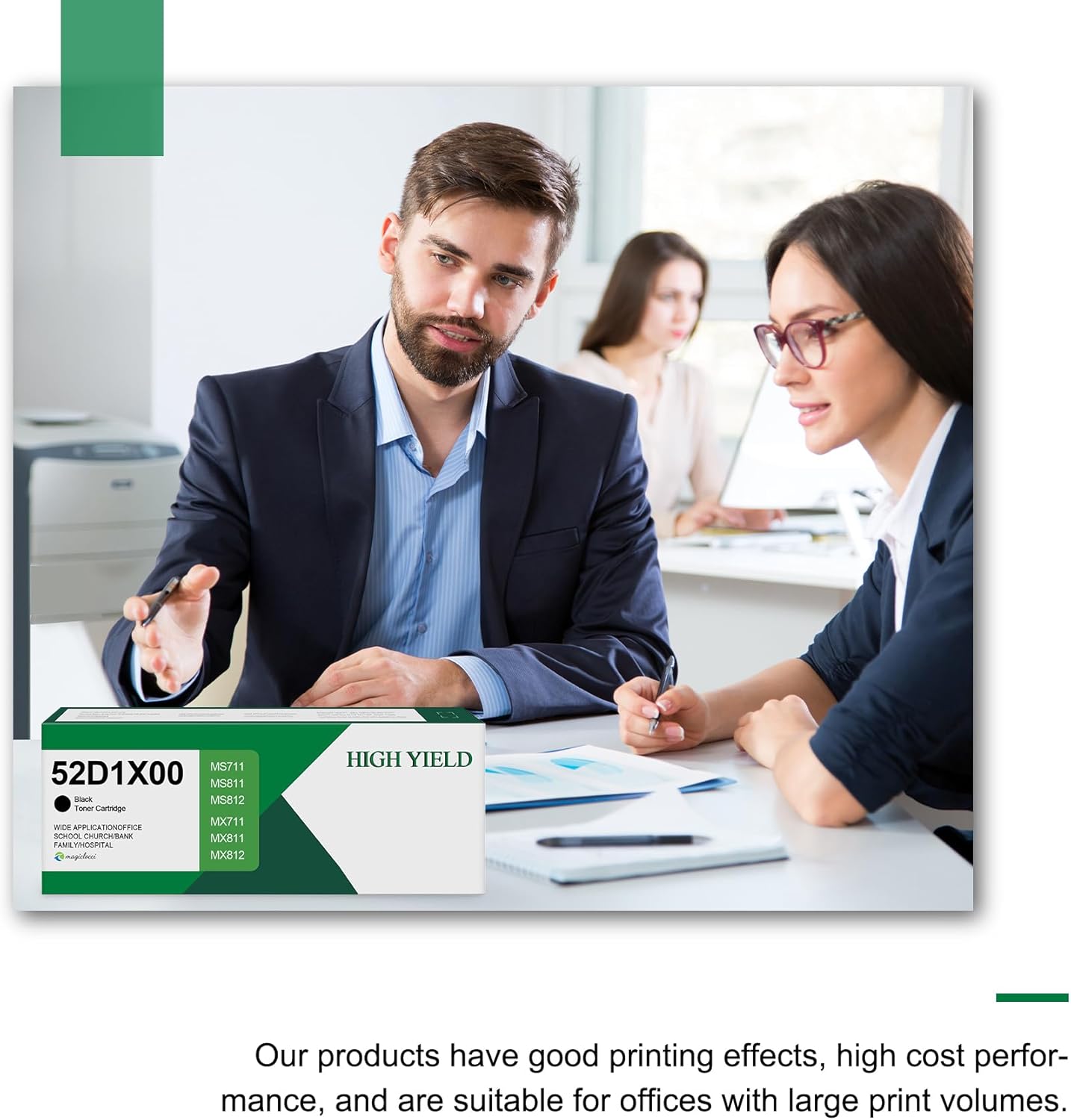 52D1X00 Black Extra High Yield Toner Cartridge Replacement for Lexmark 521X 52D1X00 for MS711 MS711dn MS811 MS811N MS811DN MS811DTN MS812 MS812de MS812dn MS812dtn MS812dtn Printer(2-Pack)