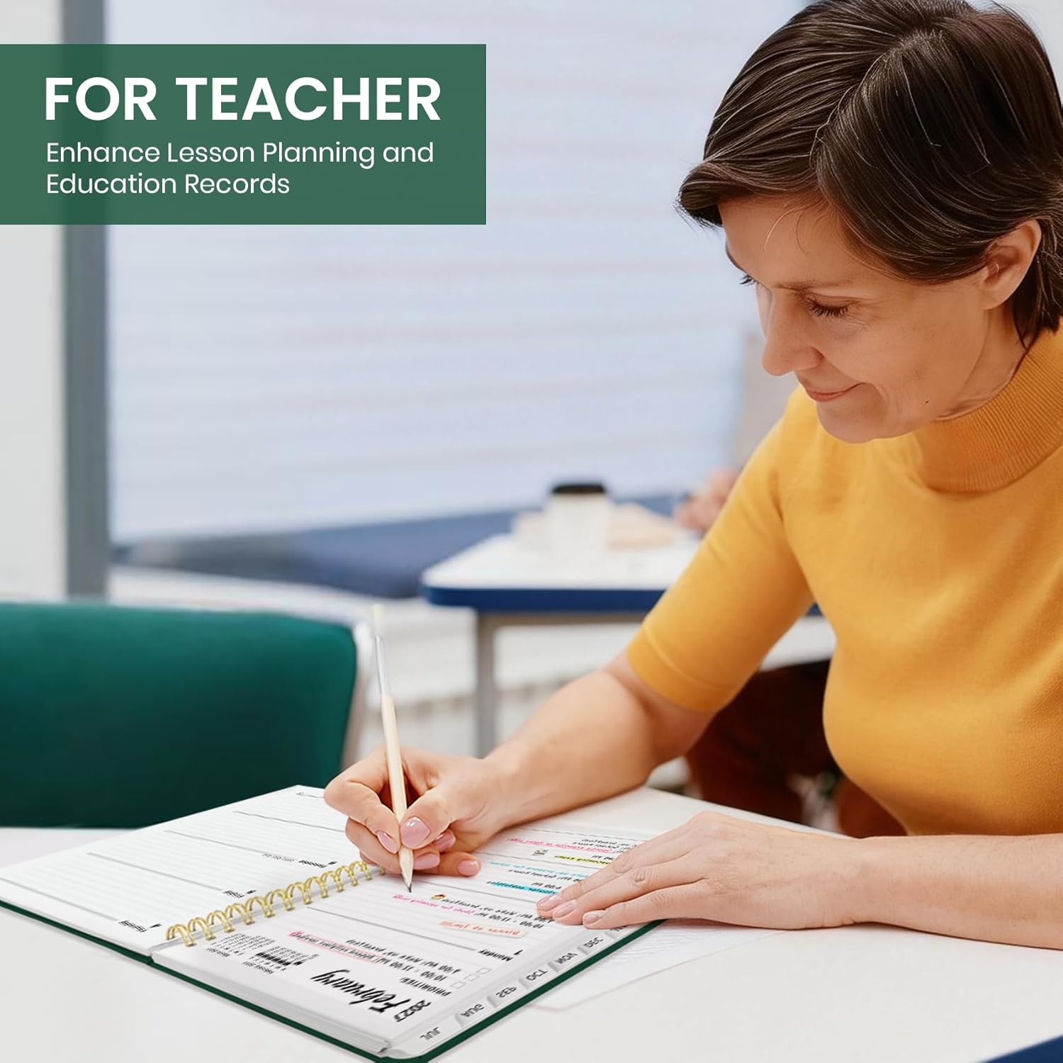 Planner 2026-2027 for Women & Men, Academic Monthly and Weekly Calendar Planner, Jul 2026 - Jun 2027, A4 (8.5" x 11"), Teacher Student Planning Book with Tabs, Ideal for Office School Supplies - Dark Green