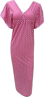 جلابيه نسائي نص كم، موحد المقاس، مصنوع من القطن والليكرا، ألوان متعددة، يشعرك بالنعومة والراحة والأناقة وسهولة الحركة طبعة المنقط