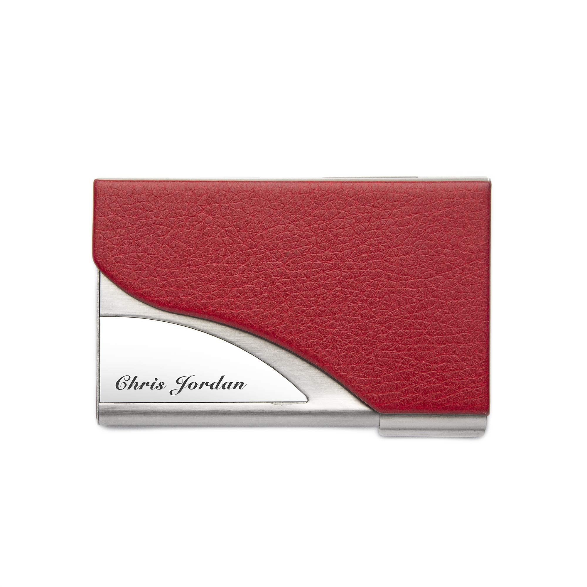 Personalized Card Case with Stainless Part for Free Engraving 6 Colors to Choose
