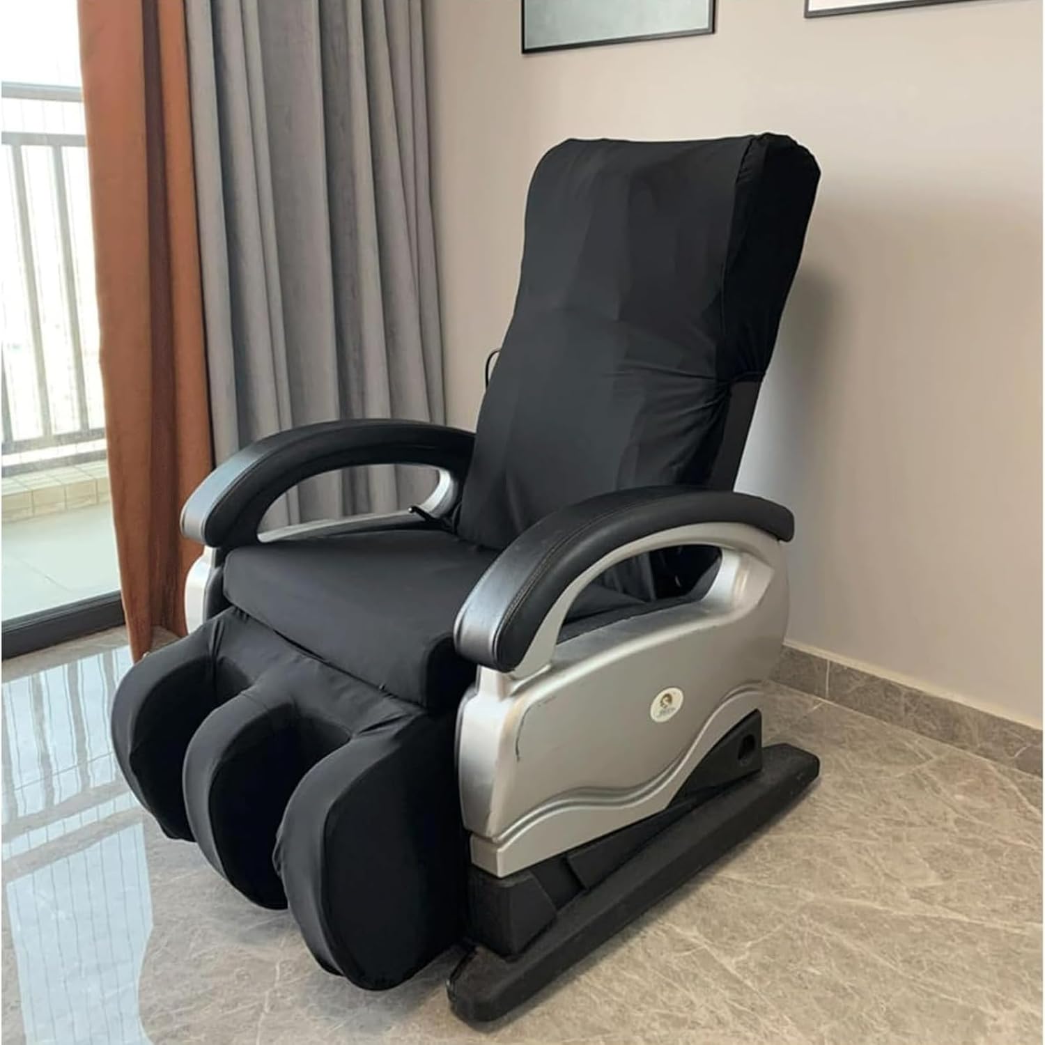 EFELIM Full Body Shiatsu Massage Chair Cover, Stretch Zero Gravity Recliner Chair Covers Soft Massage Chairs Protective Cover (Black)