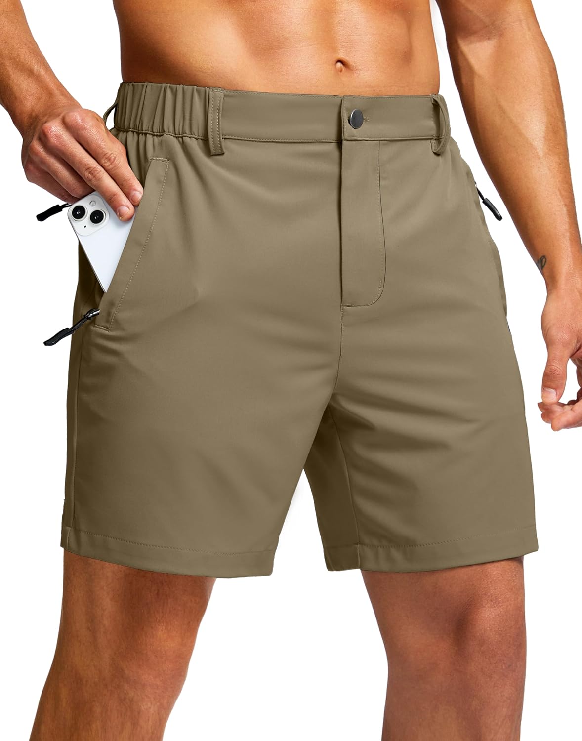 G Gradual Men's Shorts 7"/ 5"/ 9" Lightewight Casual Shorts for Men Hiking Golf Shorts with 3 Zipper Pockets
