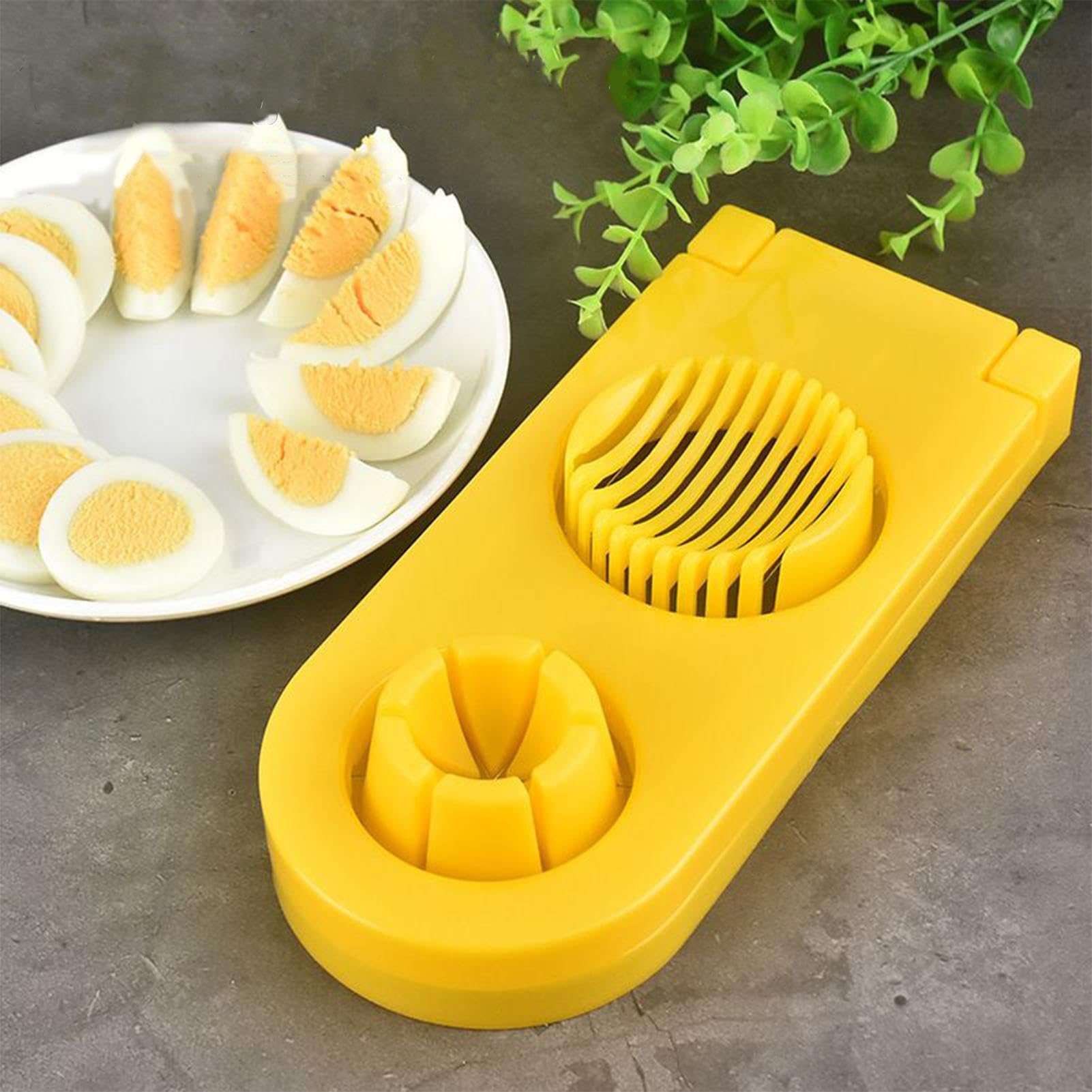 Eierschneider 2 in 1 spülmaschinengeeigneter Zerkleinerer Küchenhelfer | Hartgekochter Eierschneider Edelstahl für Salat Frühstück weiche Lebensmittel Banane Kirsche Tomate Pilz Zuhause