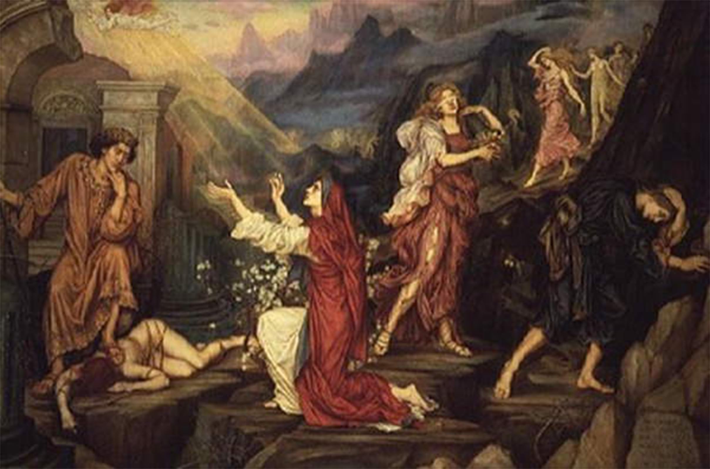 SERENDIPITP Retro Picture Poster Wall Art Pictures Painting the Valley of Shadows by Evelyn De mrgans Wall Art Canvas Print for Wall Decor 60x90cm