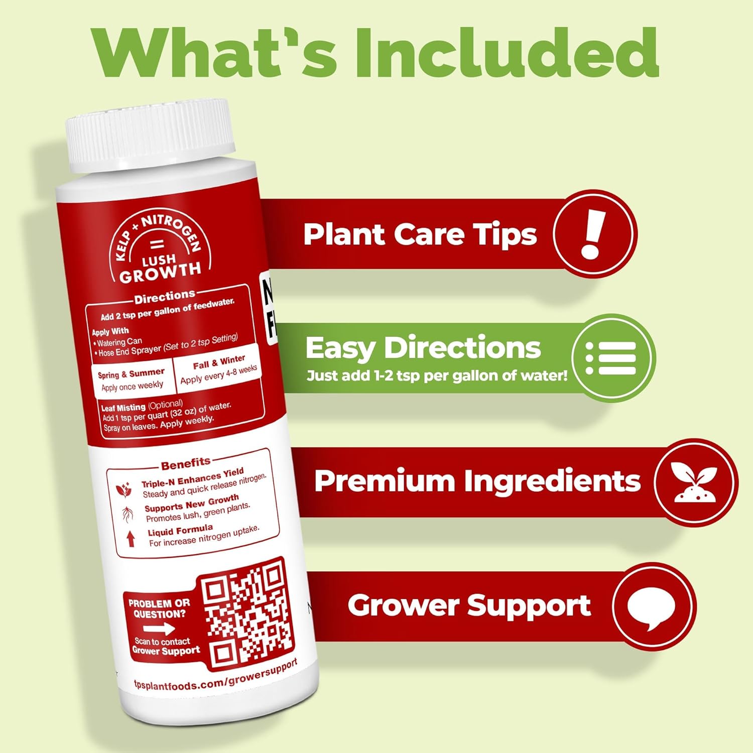 Nitrogen for Plants – Liquid Tri-Source Nitrogen for Deep Green Growth, Stronger Leaf Development & Fast Vegetative Growth, 32 oz