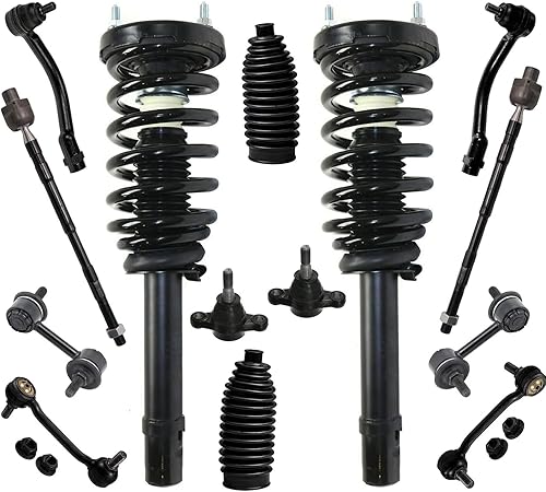 Detroit Axle - Kit de suspensión delantera de 14 piezas para Hyundai Sonata 2006-2010, Azera 2006-2011, 2 puntales listos, 2 rótulas inferiores, 4