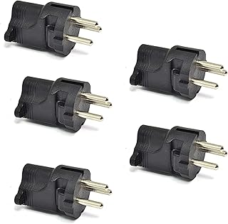 Ceptics Israel, Palestine SI 32 Travel Power Plug Adapter Accepts NEMA 5-15R - ETL Certified - Industrial Grade (IG-14-5PK)