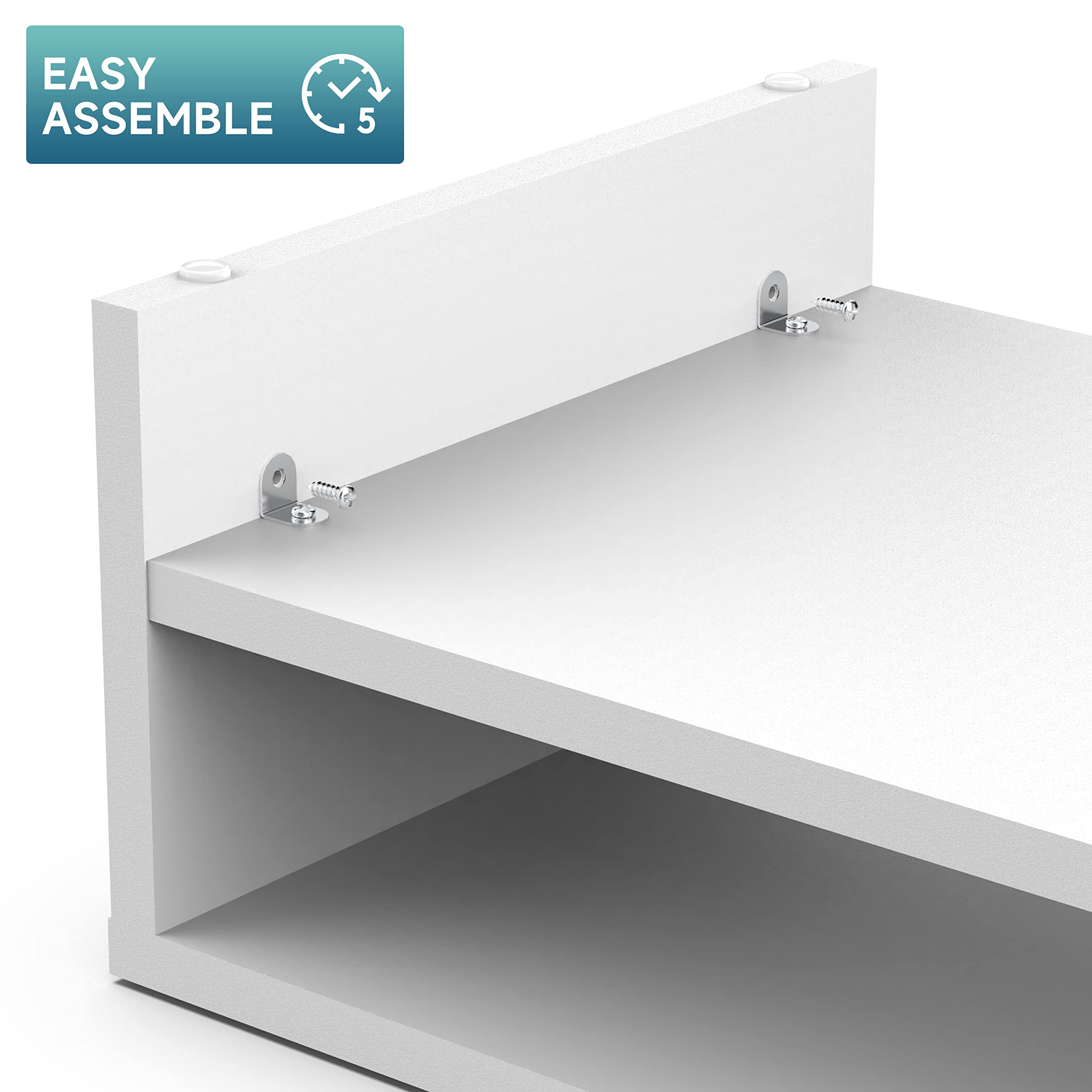 FITUEYES Soporte Monitor Madera 2 Capas 42.5x23.5x14cm Blanco