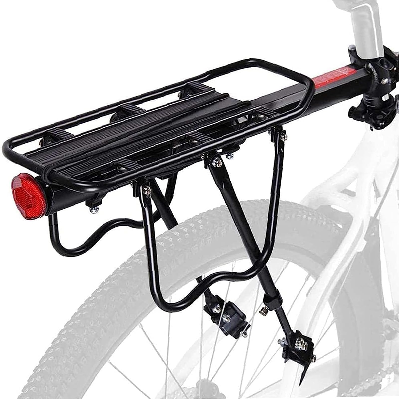 Gepäckträger Mountainbike, Universal Fahrrad Gepäckträger Hinten Aluminiumlegierung, Schnellspanner Einstellbare Fahrradgepäckträger mit Schutzbleche Reflektor Für 24-29 Zoll MTB