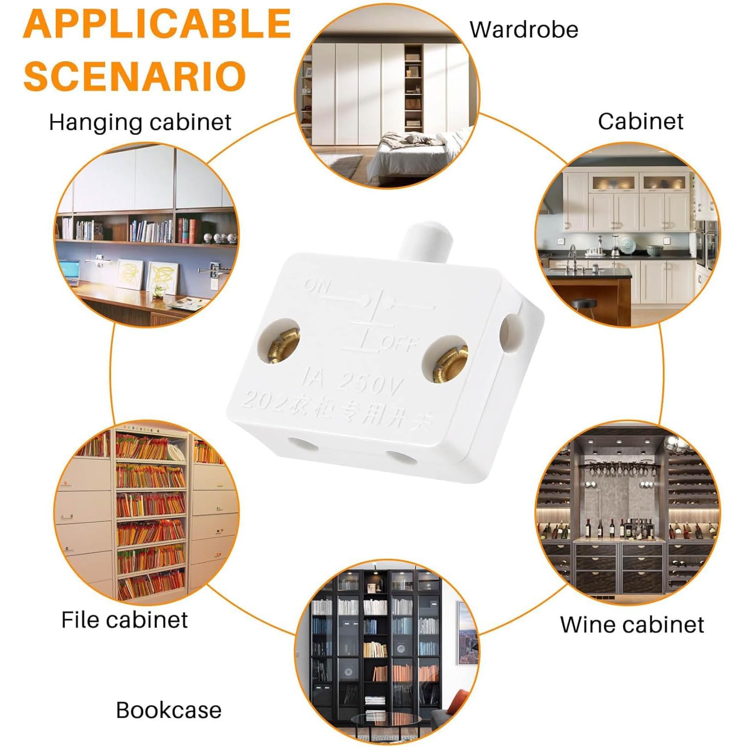 Cabinet Wardrobe and Refrigerator Door Light Control Switch (White, Pack of 4) | Automatic Door-Activated Light Switch for Cabinets, Wardrobes, and Refrigerators — Amazon image 6