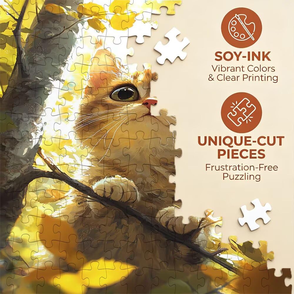 Puzzle 3000 elementów, puzzle dla dorosłych kot gałęzie artystyczne puzzle, gra puzzli, drewniane układanki, niemożliwe klasyczne układanki, do gry edukacyjnej wyzwanie zabawki, układanki rodzinne