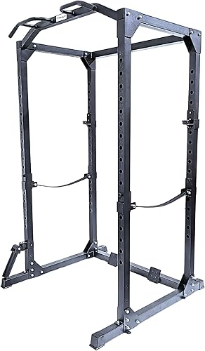 HulkFit Equipo de ejercicio multifuncional ajustable Pro Series Power Rack Power Cage para gimnasio en casa con aditamentos para rack de sentadillas