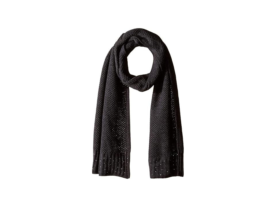 

Vince Camuto Rhinestone Rib Scarf (Dark Charcoal Melange) Scarves, Black