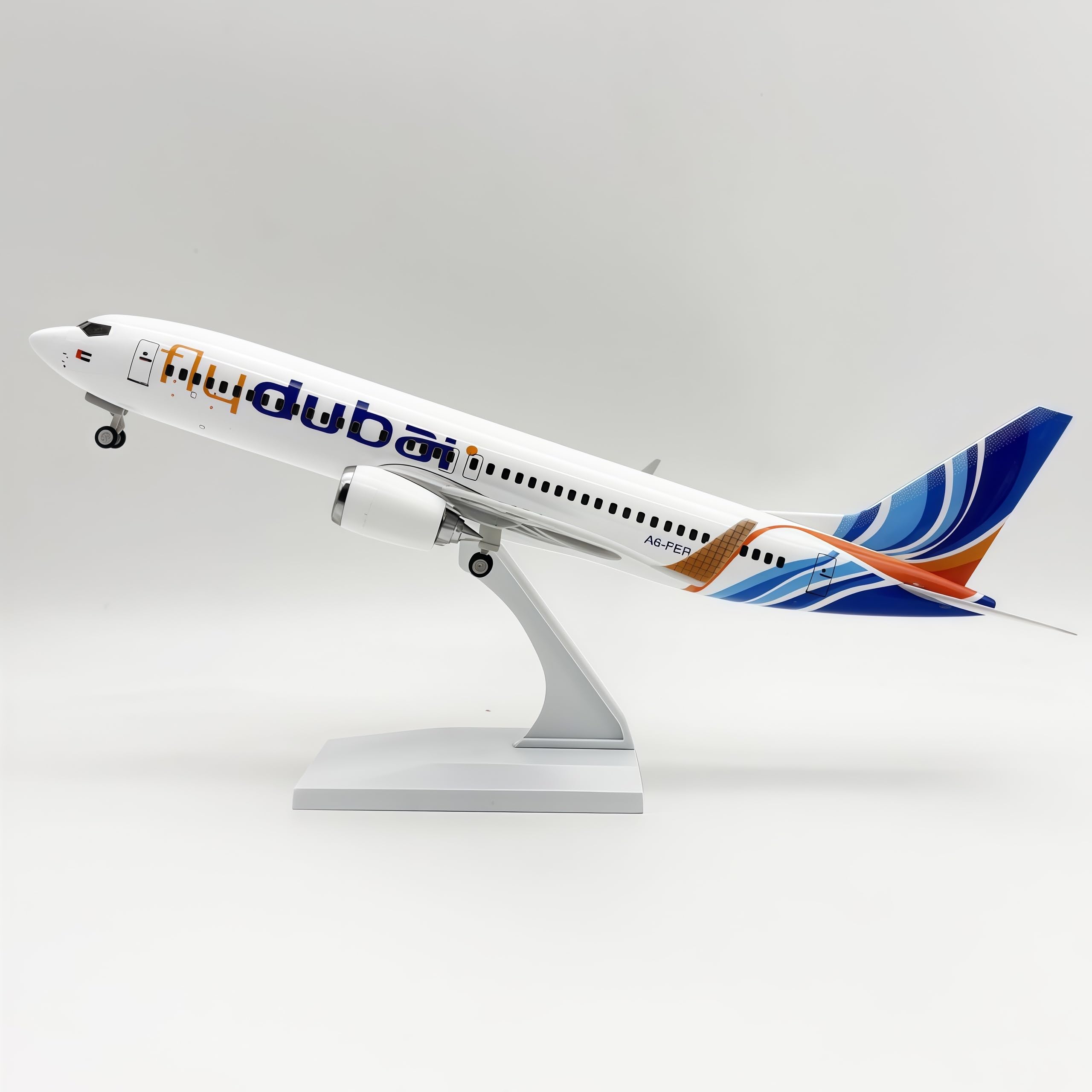 LGSRSNXHTX B737 Dubai 30cm Diecast Metal Airplane Model Aircraft Model With Stand For Aviation Enthusiast Gift,Model aircraft collection