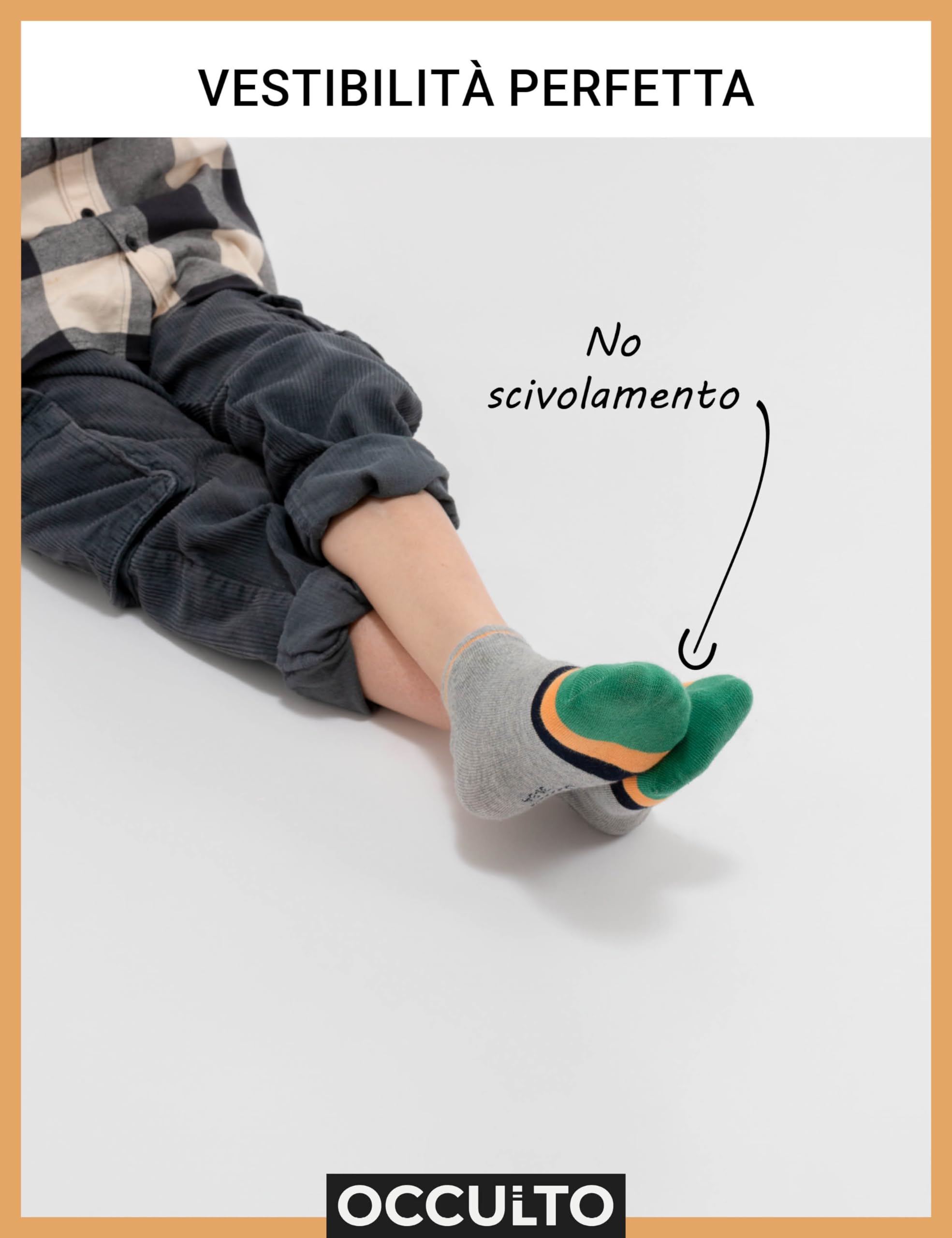 Occulto Calzini Corti per Bambino e Bambina pacco da 10 (modello: Mikl)