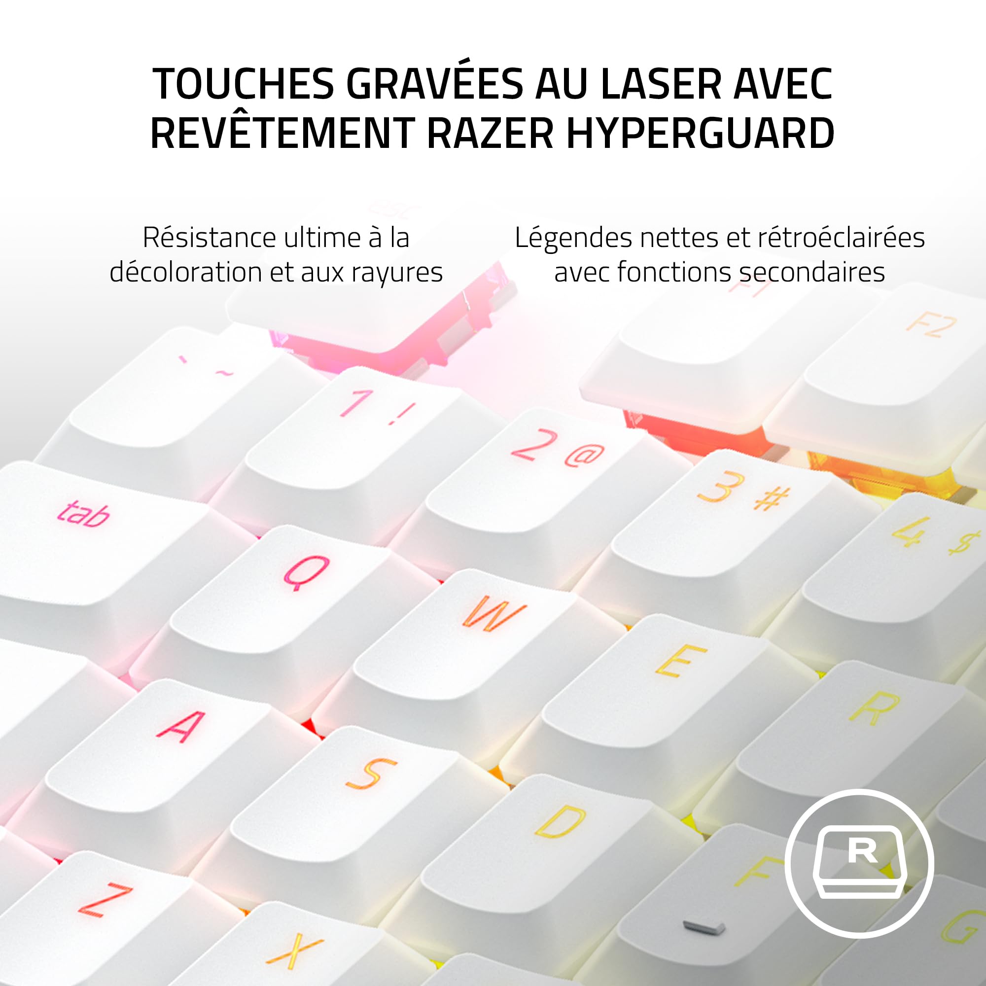 Razer DeathStalker V2 Pro Tenkeyless (Switches Rouges) - Clavier Gamer Optique sans-Fil à Profil Bas (Switches Optiques Linéaires et Silencieux, sans-Fil HyperSpeed, Bluetooth) Clavier US | Blanc