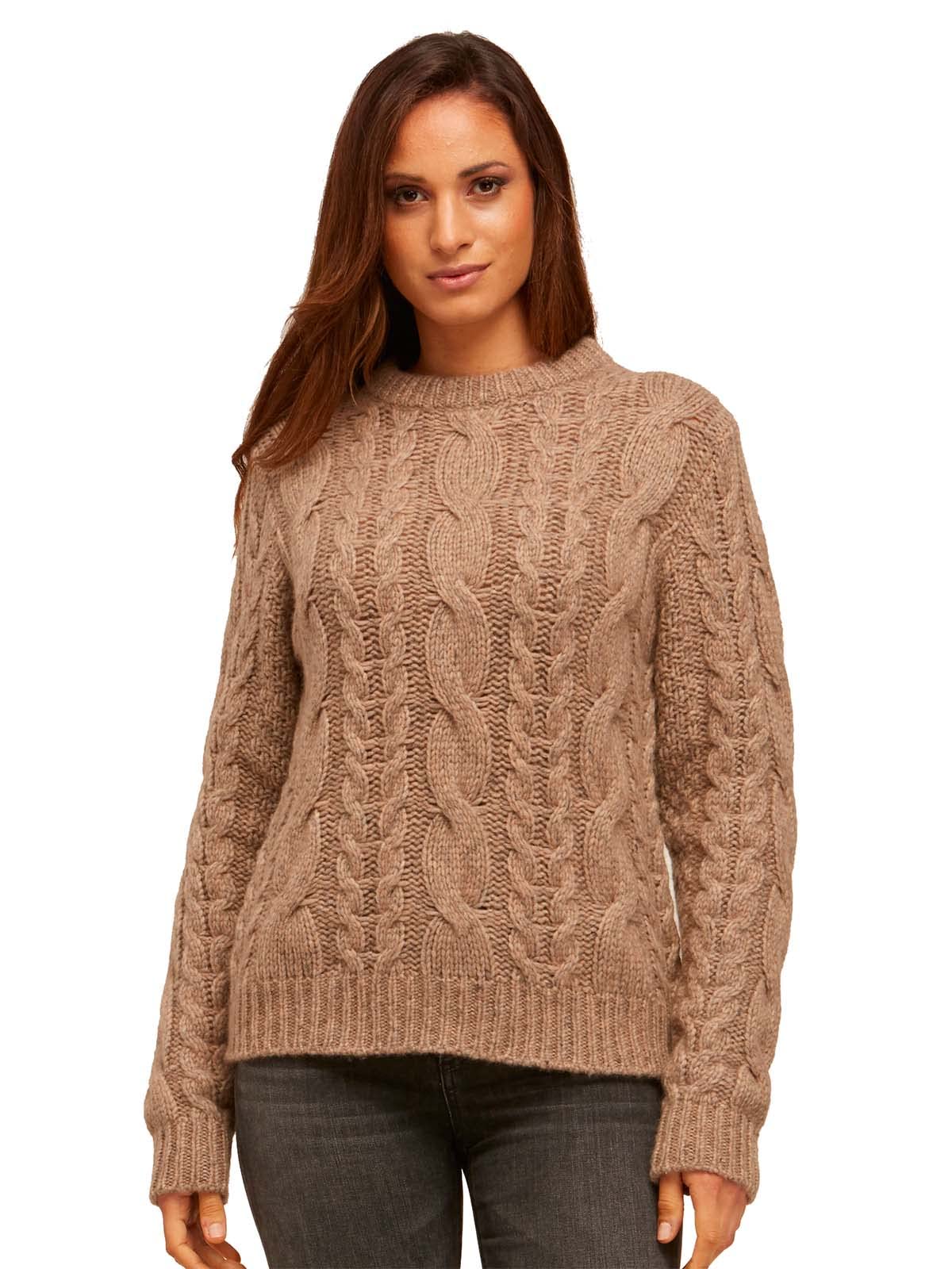 BRUNELLA GORI Women's Boat Crew Neck Jumper Sweater in Recycled Cashmere and Merino Wool Color Beige