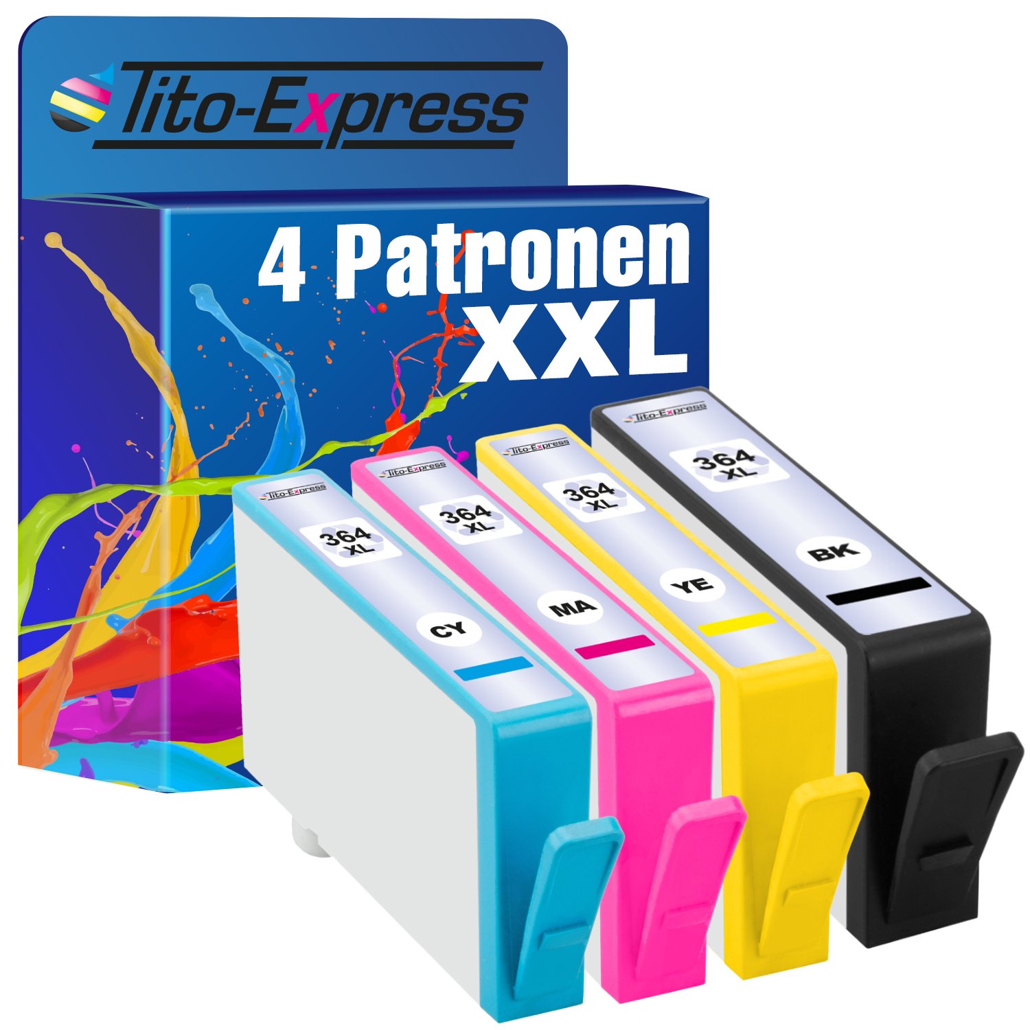 PlatinumSerie® 4 Cartuchos De Tinta Compatible Con HP 364XL PhotoSmart E All In One 7510