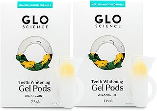 GLO Science So Brilliant Whitening Gel for Teeth – Sensitivity Free Tooth Whitener with 6% Hydrogen Peroxide – Fast, Safe, & Effective – Includes 10 Gingermint Pods (2 Packs)