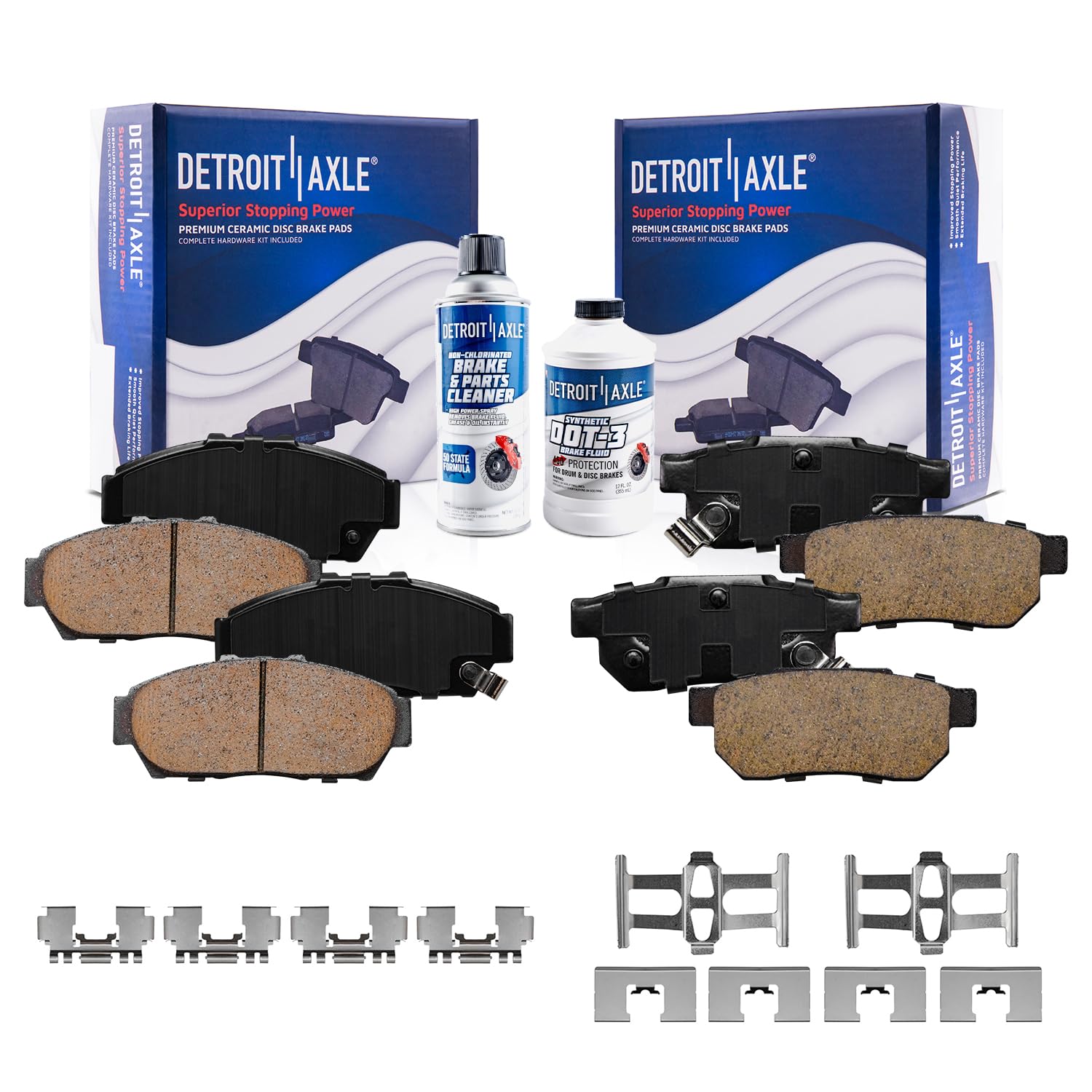 Detroit Axle - Brake Pads for 1993-1995 Honda Civic 1994-2001 Acura Integra