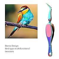 Vista 3 de Honoson 3 pinzas para manualidades, con bloqueo cruzado, pinzas curvadas de precisión, herramienta de acero inoxidable de agarre suave, alicates