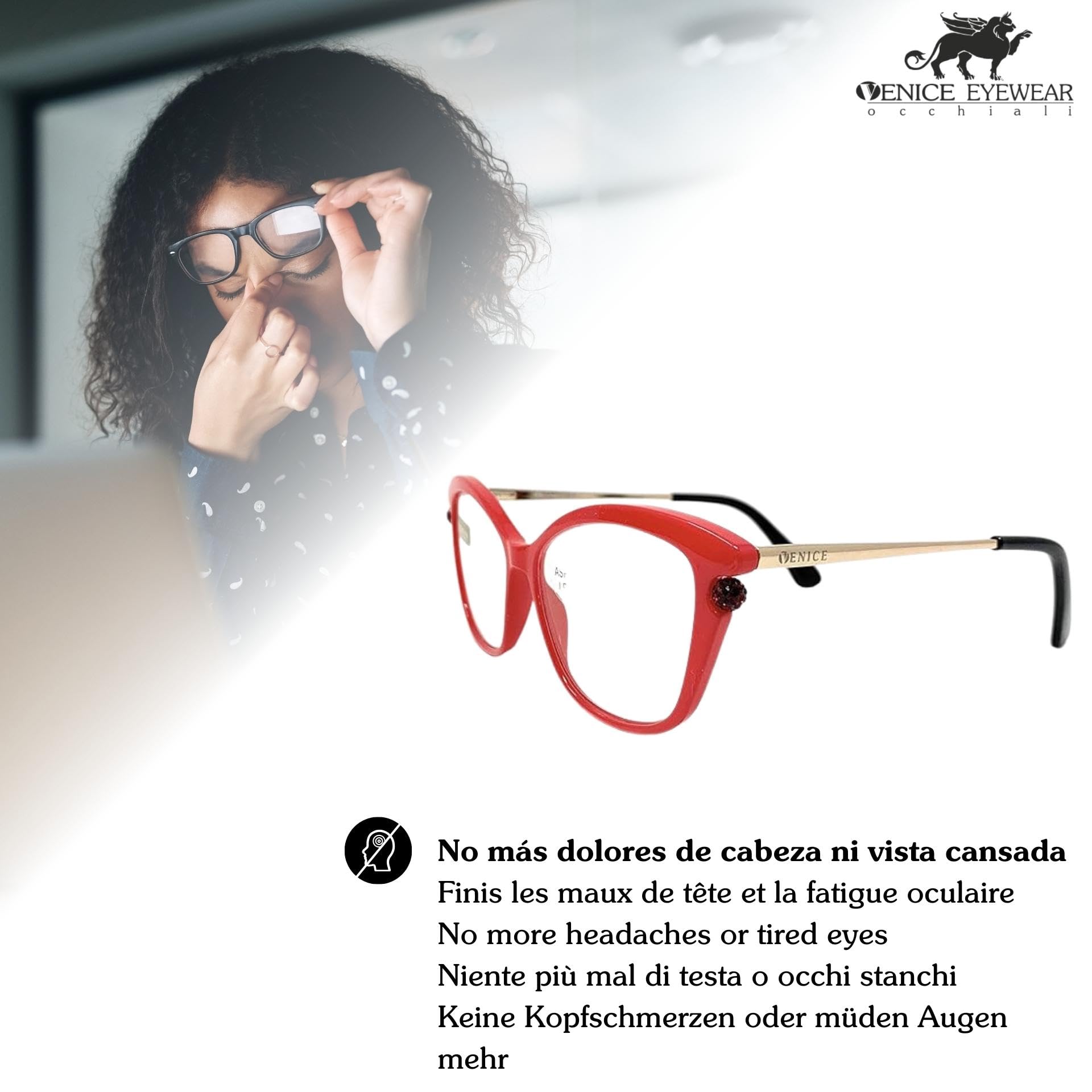 VENICE EYEWEAR OCCHIALI - new modèle Dernière mode Lunettes de Lecture pour femmes Lunettes de Vue Presbyte +1.0 à +3.5 Grand Designer Style "Perl"