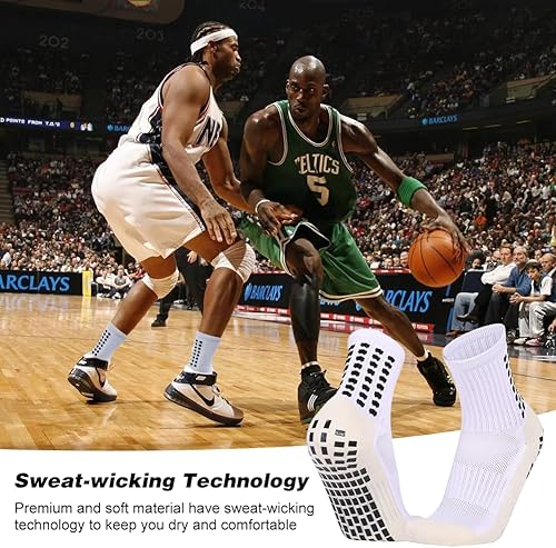 Miniatura 6 de Paquete de 8 calcetines de fútbol para hombre, antideslizantes, almohadillas de agarre antideslizantes para fútbol, baloncesto, deportes, calcetines