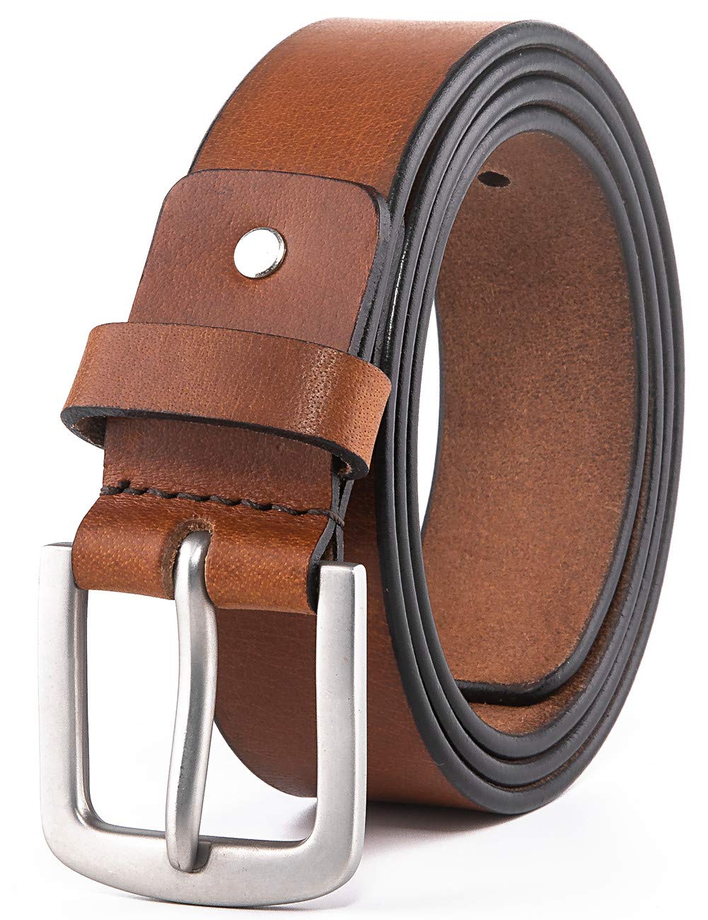 Ayamoti Men’s belts,Full Grain Genuine Leather Casual Dress Jeans Belts for Men (2088 Tan, 44/46)