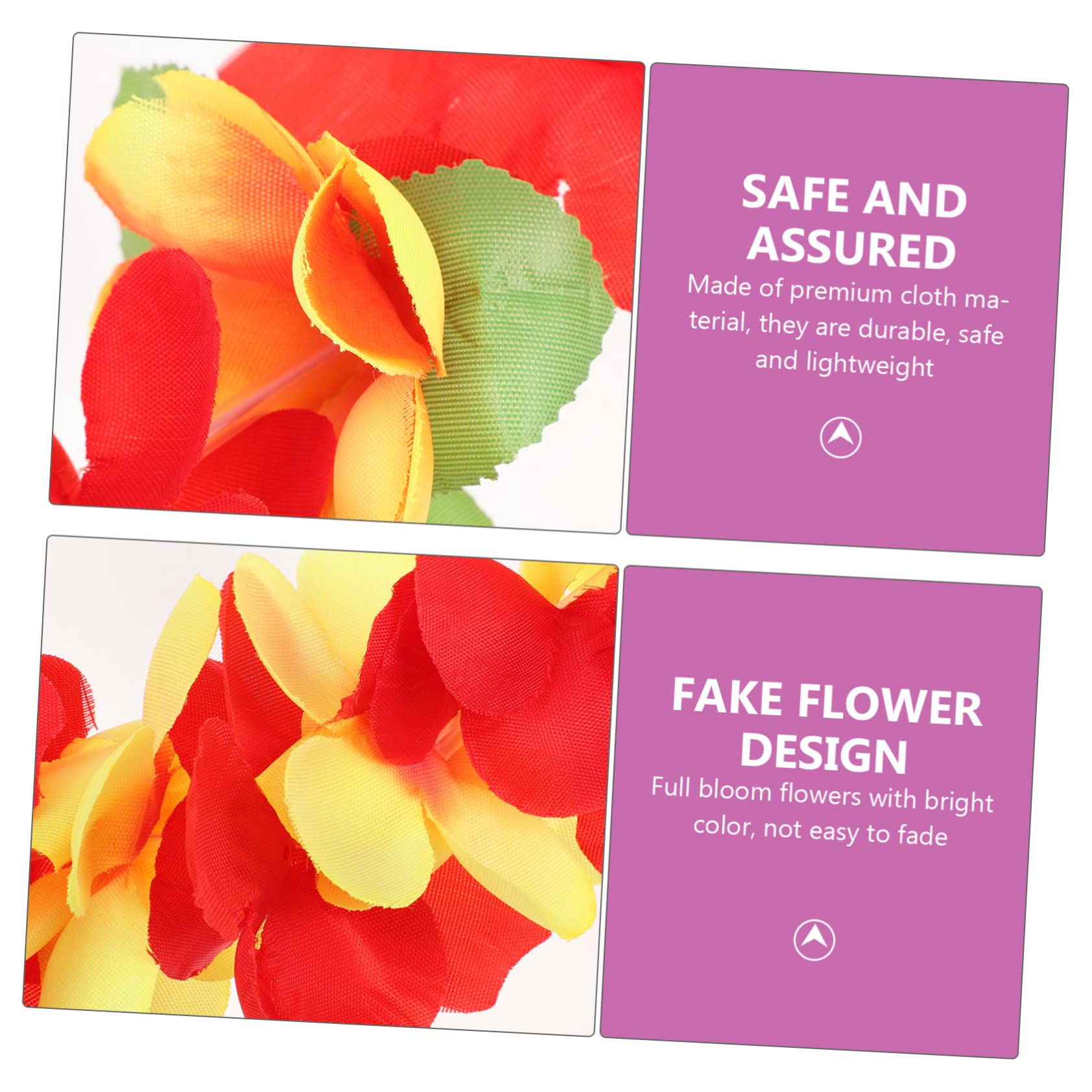 MAGICLULU 5 Juegos Leus Hawaianos Fiesta Luau Decoraciones Traje Hawaiano para Niñas Collar Hawaiano Leis Adornos Vestidos Hawaianos para Niñas Ley Flor Lei Flor Hawaiana Paño