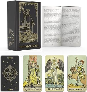Tarot Cards Deck with Guidebook,Borderless Classic 78-Tarot Deck Box Set,High Gloss Colorful Glowing Fortune Telling Game for Beginners,Tarot lovers