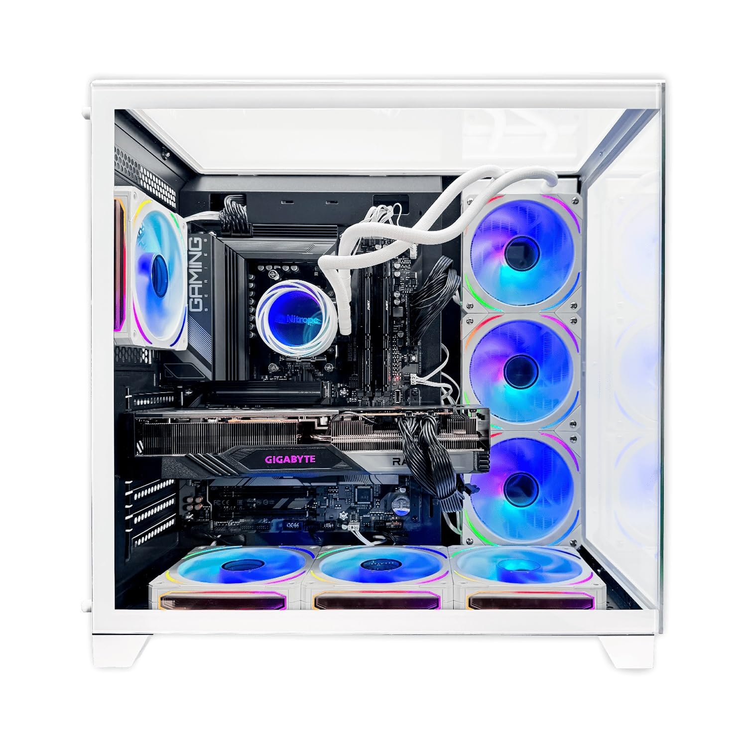 NitroPC - PC Gaming Extremo (AMD Ryzen 7 7800X3D 8/16 5.0GHz, RTX 5070 12GB, RAM 32GB, M.2 2TB, Windows 11 Pro, iluminación RGB, WiFi) Ordenador de sobremesa, PC Gamer (Blanco)
