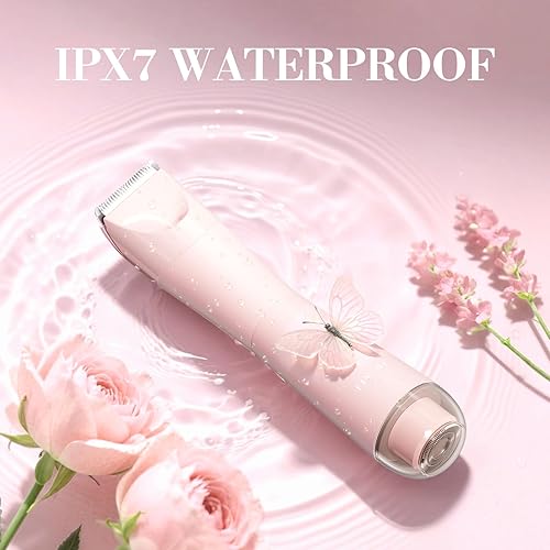 Miniatura 6 de Flyant - Recortadora de bikini para mujer, afeitadora eléctrica 2 en 1 para mujer, recortadora de pelo púbico, impermeable, IPX7 con LED, maquinilla